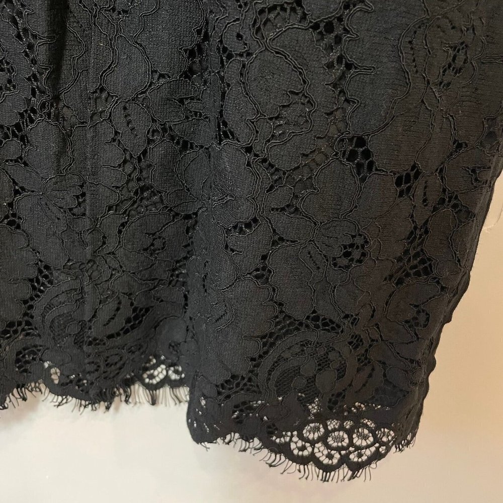 Diane von Furstenberg Sleeveless Lace Pencil Sheath Midi Dress 2XS Black Floral - Picture 6 of 10